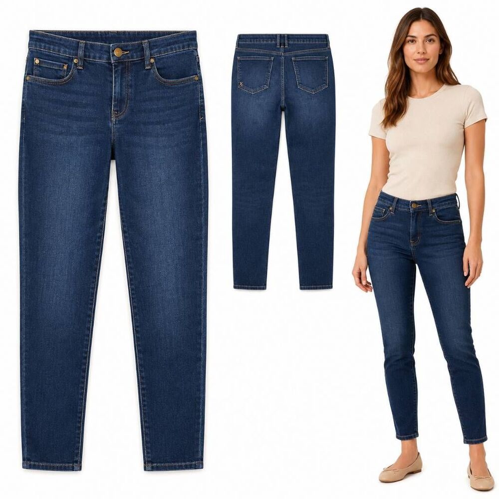 KUT From The Kloth Size 12 Dark Wash Stretch Straight Jeans